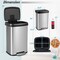 Costway 13.2 Gallon Step Trash Can Stainless Steel Airtight Garbage Bin for Home Kitchen Golden/Silver